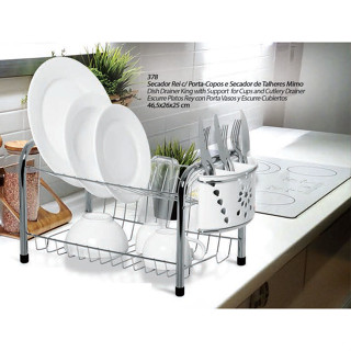 Escorredor Secador Duplo De Pratos E Copo Com Talher Mimo N378 Niquelart em Oferta na Shopee