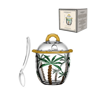 AÇUCAREIRO C/ COLHER TRANCOSO VIDRO COLORIDO 220ML HAUSKRAFT em Oferta na Shopee