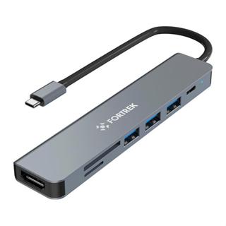 HUB Fortrek DC75, Tipo-C, 7 Portas, Cinza, 85972 em Oferta na Shopee