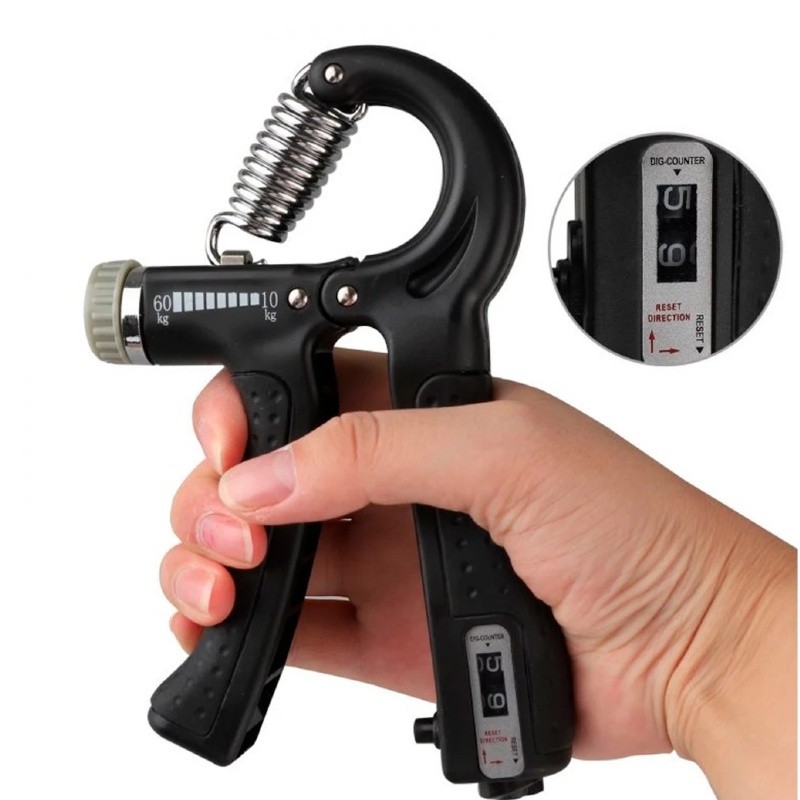 Hand Grip Flexor Ajustável De Punho Exercício 60kg com contador Para Mãos e Antebraço em Oferta na Shopee