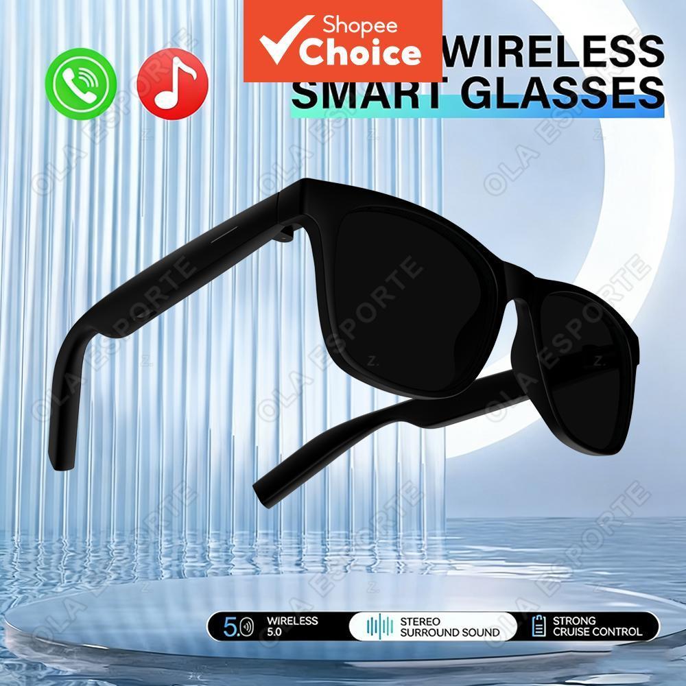 Óculos Inteligentes Bluetooth sem Fio - Óculos de Sol com Filtro de Luz Azul, Controle Remoto, Câmera, Reprodução de