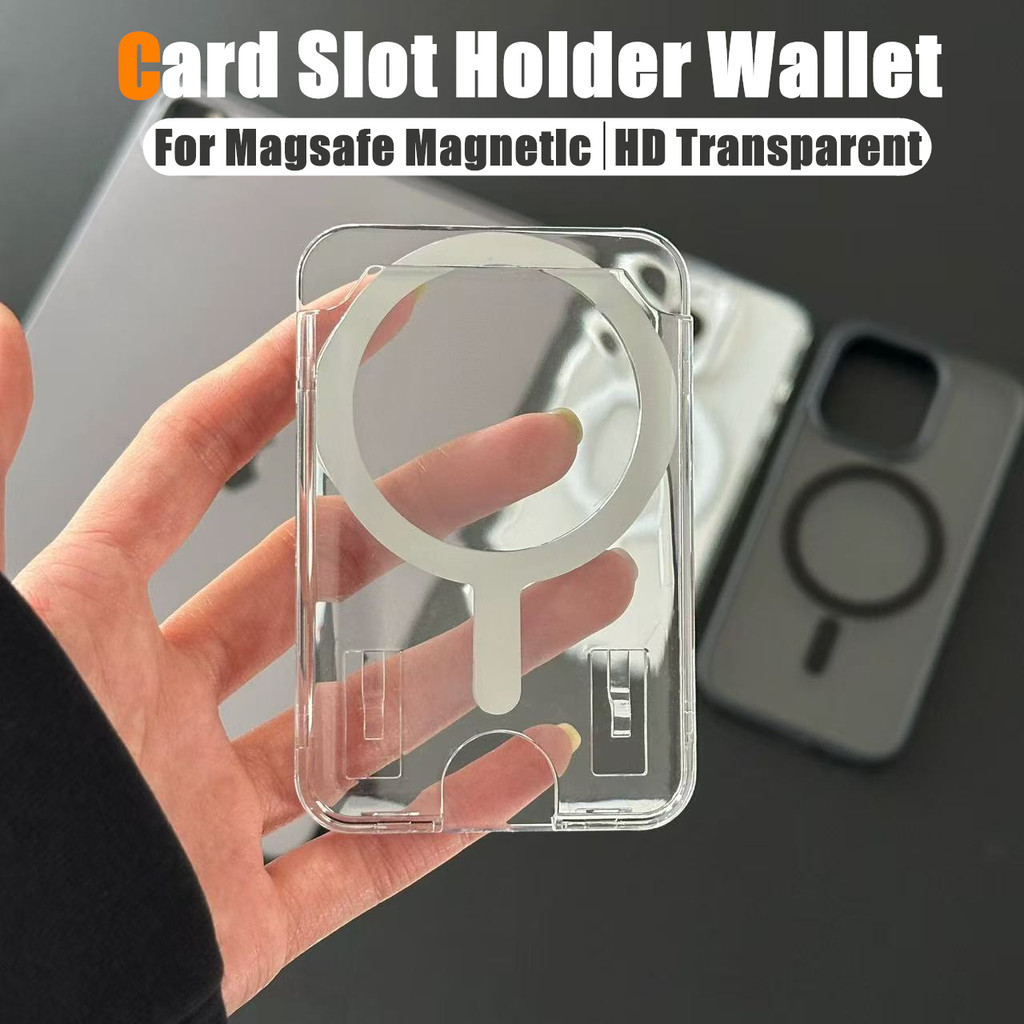 Suporte Magnético Transparente Para Cartão De Telefone Magsafe iPhone 17 16 15 14 13 12 Seguro Capa , Compatível Com Tod