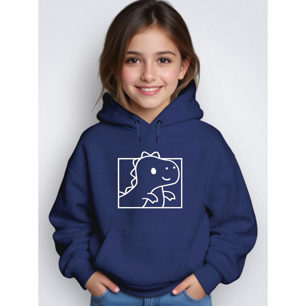 Moletom Infantil com Capuz e Bolso Canguru – Estampa Dinossauro, Confortável e Quentinho para Meninos e Meninas | Ideal 