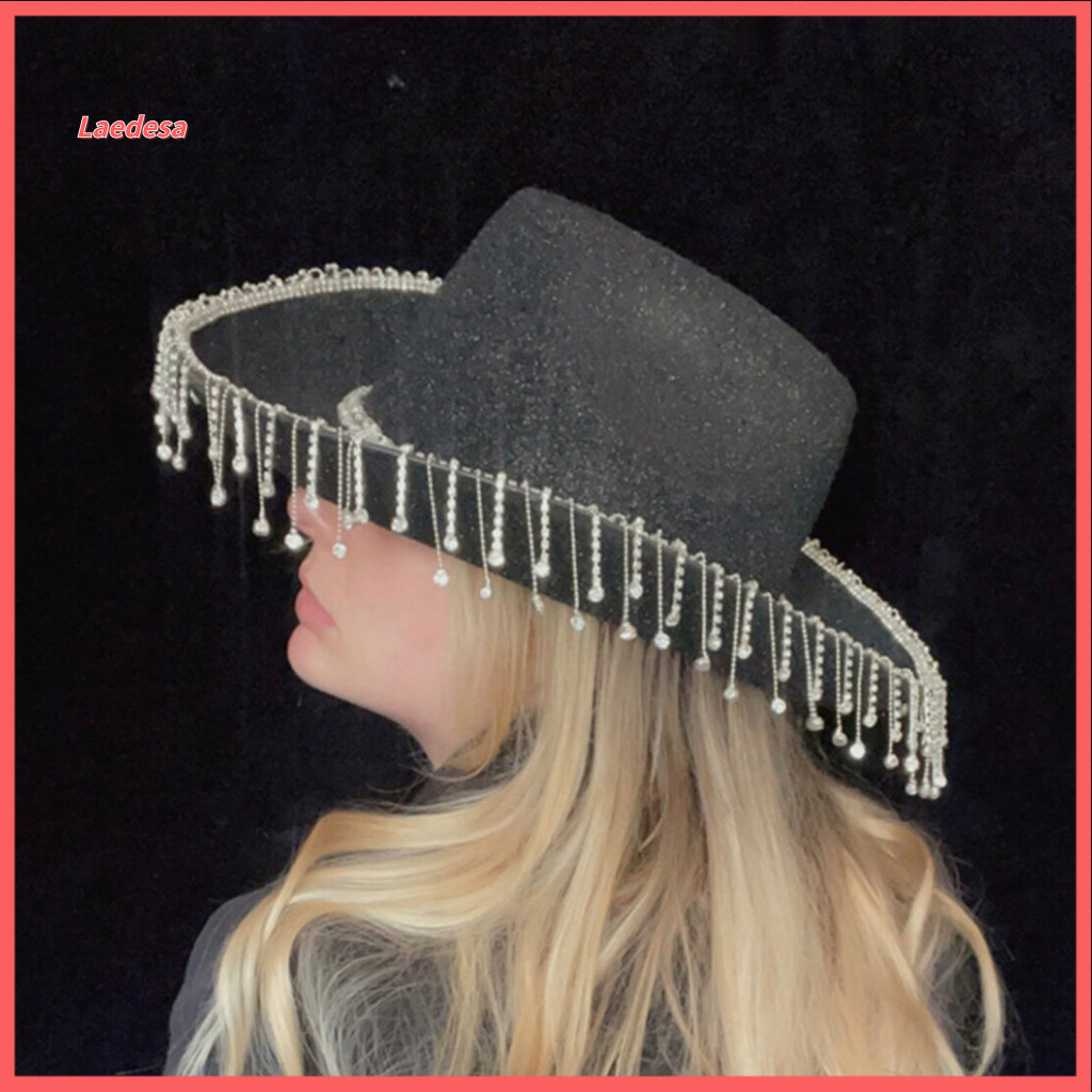 Bling Diamante Cowboy Chapéu Ocidental Temático Festa 3 Pçs Conjunto Strass Borla Coração Óculos De Sol Bandanas Feminino Masculino Cosplay Cos