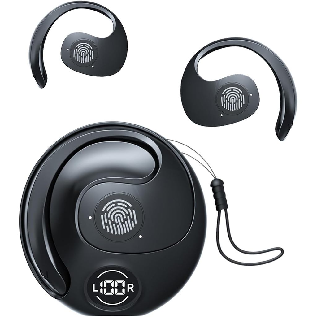 Fones de Ouvido Abertos Sem Fio Bluetooth para Uso Externo, Fones de Ouvido Pendurados OWS Open Owls, Headset Bluetooth 
