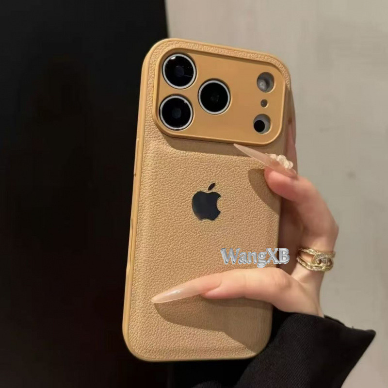 Capa Protetora Luxuosa Com Padrão De Couro Rígido Para iPhone 17 , 16 , 15 , 14 , 13 , 12 , 11 Pro Max-design Macio À Pr