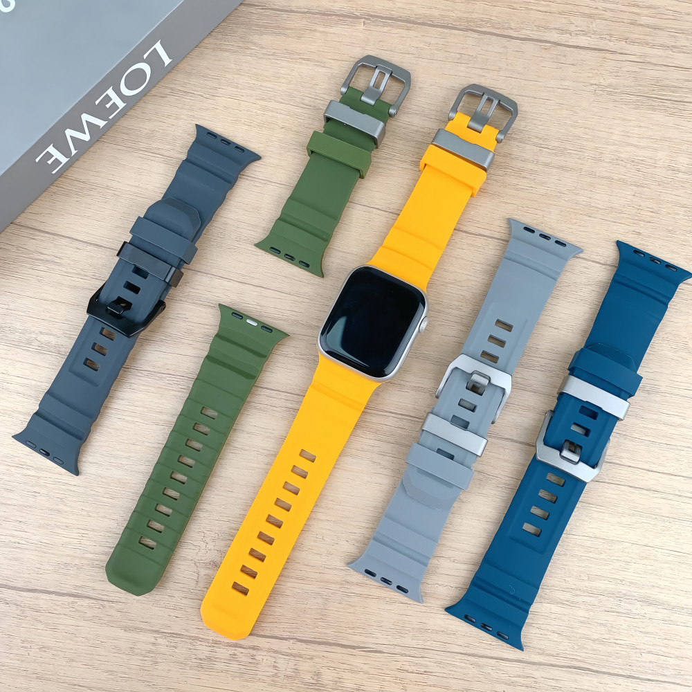 Kit Pulseira Silicone Aventureira + Capa Ultra Resistente para Apple Watch 46mm 