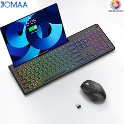 Combinação De Teclado E Mouse Sem Fio Retroiluminado Com Suporte Conjunto Ergonômico De Tamanho Completo Para PC Laptop