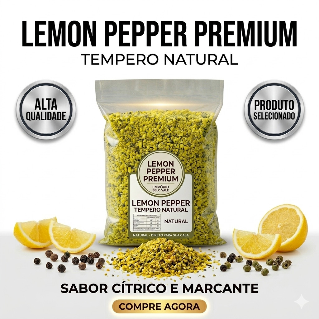 Lemon Pepper Premium a Granel | Tempero Natural 100g e 250g