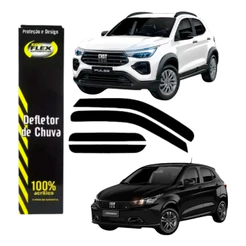 Calha Defletor Chuva Fiat Argo 2017 A 2025 / Fiat Pulse 2022 a 2025 4 Portas Ecoflex Orignal Fume