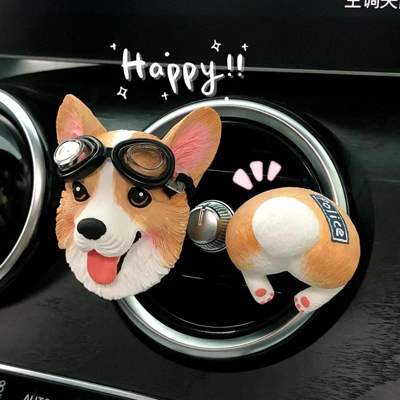 Corgi Bonito Bunda Carro Fragrância Ornamentos Aromaterapia Saída De Ar Perfume Difusor Pedra Interior Acessórios Decora