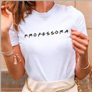 Camiseta Feminina Professora Camisa 100% Algodão Blusa Aulas Teacher Escolar Estampada em Oferta na Shopee