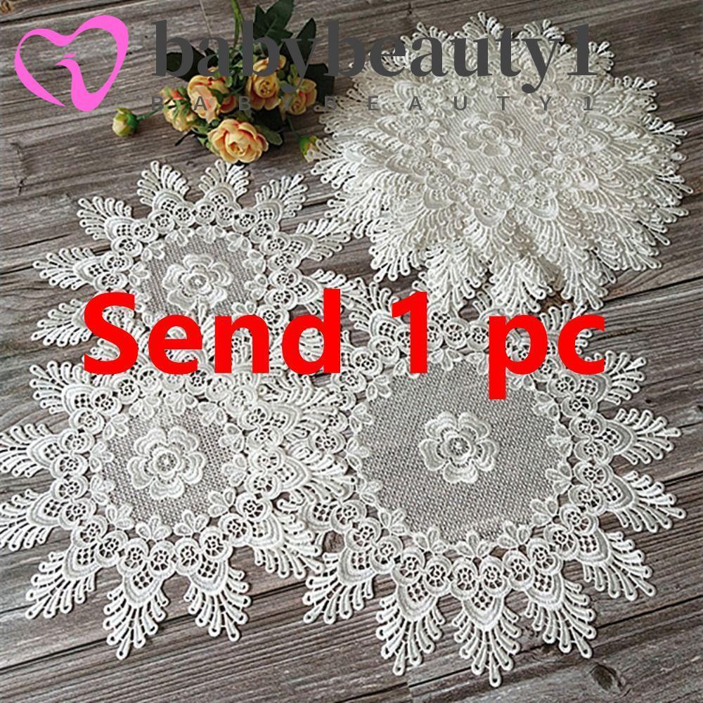 BABYBEAUTY1 1 Pcs Placemat Redondo Delicado Crochê Renda Toalha De Mesa Almofada De Decoração em Oferta na Shopee