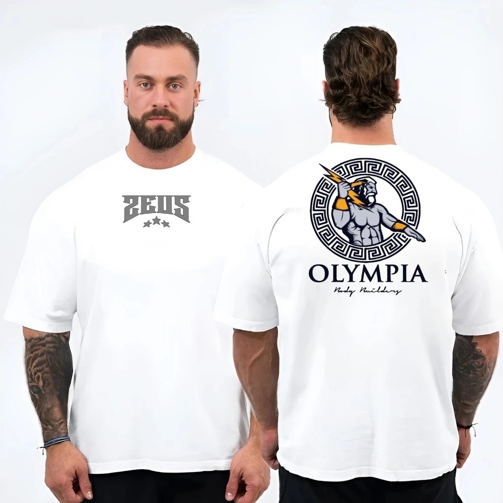 Camiseta Masculina Academia Olympia Lançamento 100% algodão Unissex Plus Size Oversized Premium - Estampaê