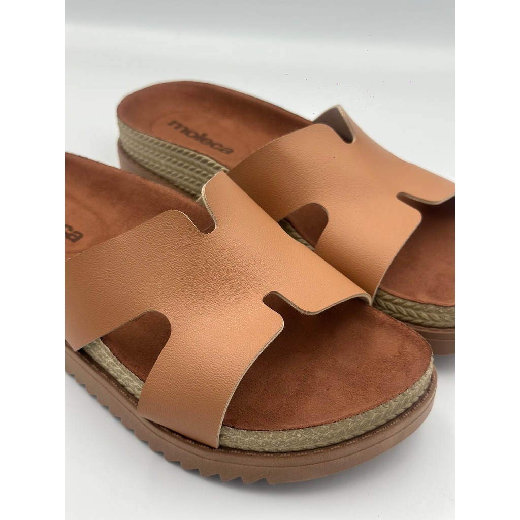 Papete Tamanco Flatform Moleca Feminina  Elegante em Napa com Tira em H  Conforto e Estilo Dia Dia