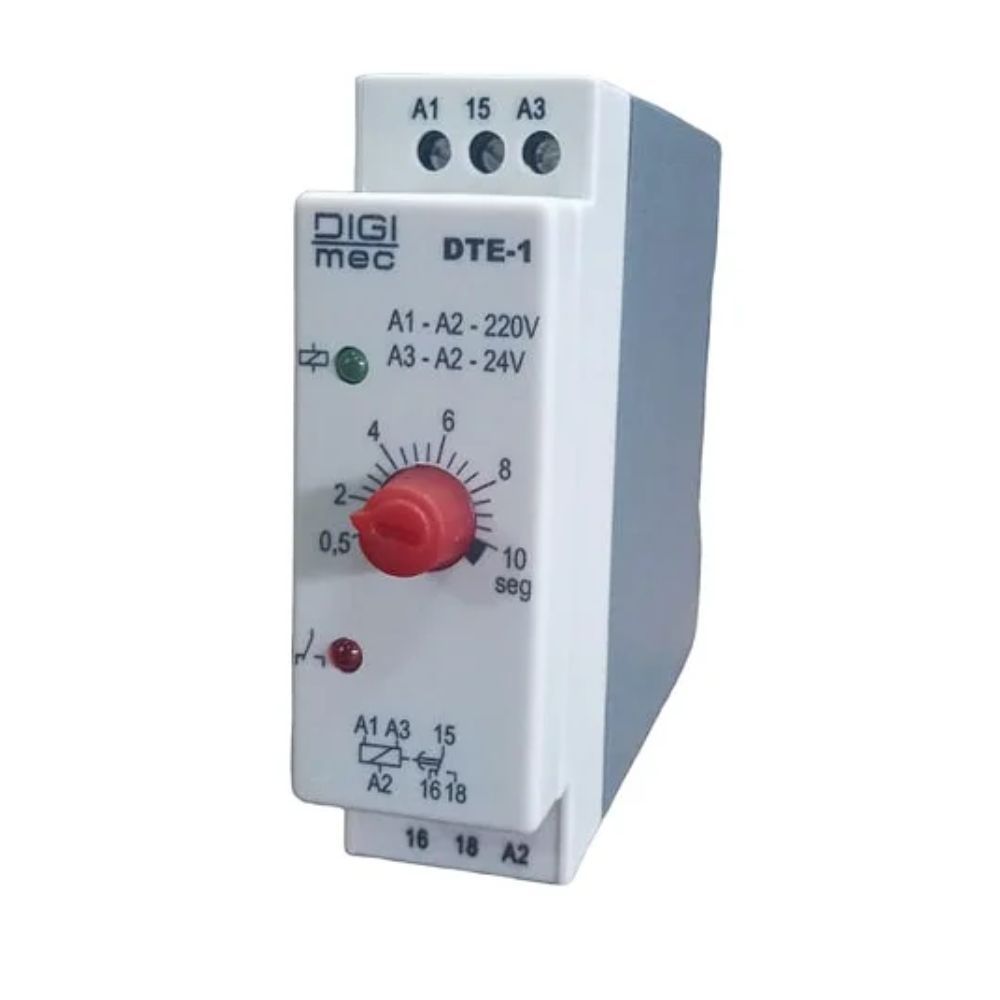 DTE-1 RELE TEMPO 0,5-10S 24VCA/VCC 220VCA RE DIGIMEC