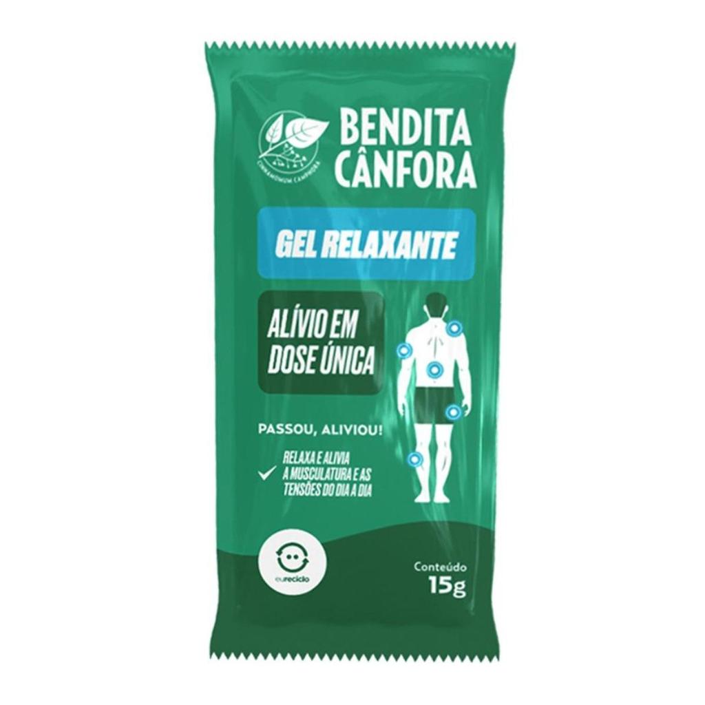 Bendita Cânfora Gel Relaxante Sachê 15g Unitário Dose Única