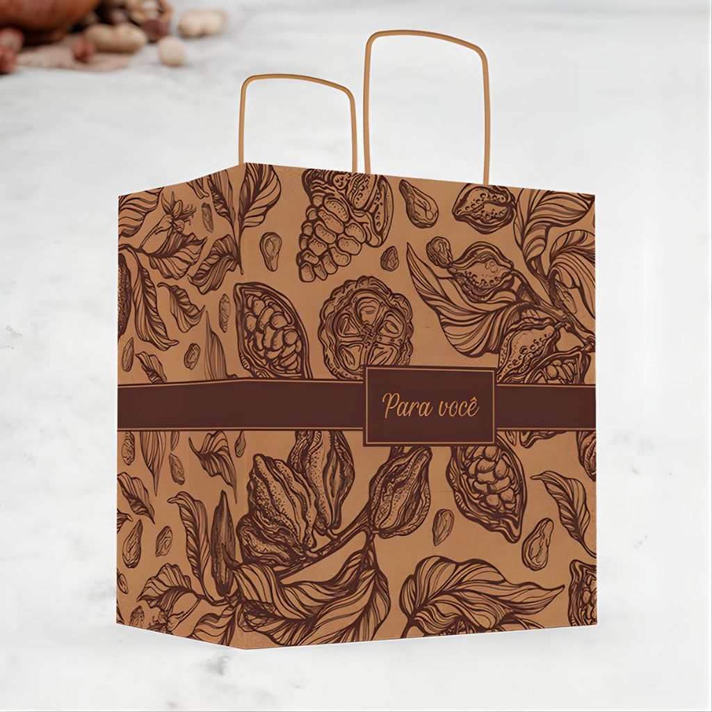 30 SACOLA PÁSCOA G 28X18X32 - PURO CACAU 5833 ( IDEIA PÁSCOA 2026 ) em Oferta na Shopee