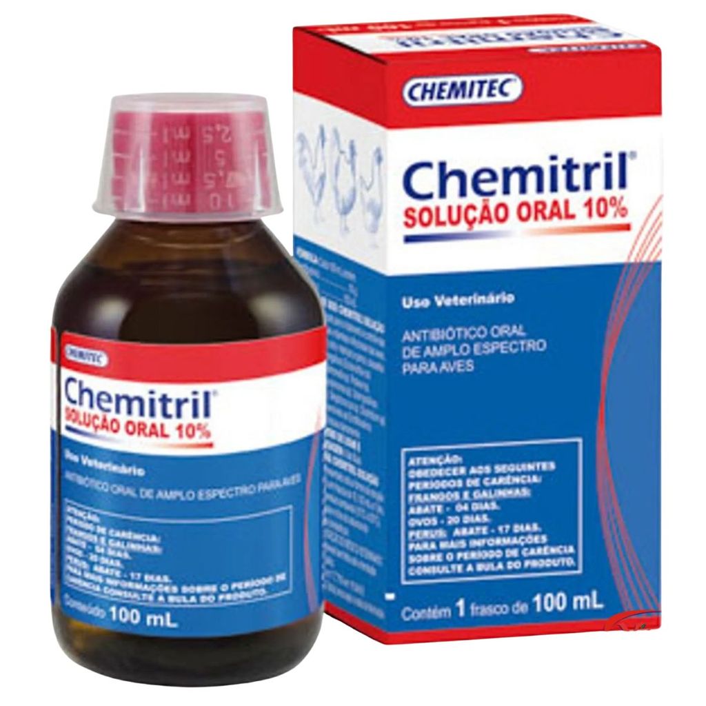 Chemitril Oral 10% 100ml - Eficaz Contra Infecções em Aves