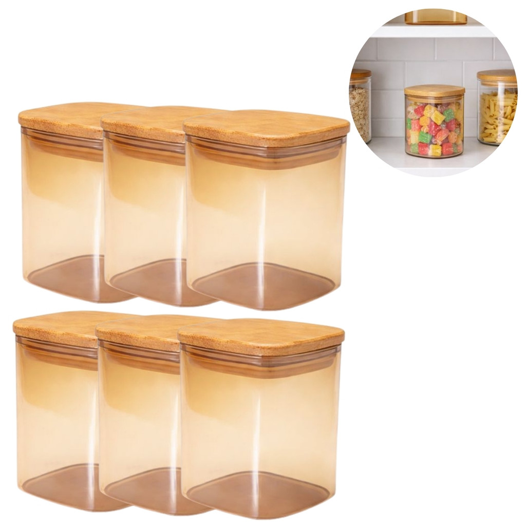 Kit 18 Potes Vidro Âmbar Hermético Utilidades Domésticas