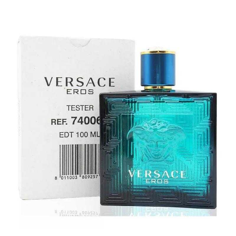 Eros Eau de Toilette para Homens 3.4 oz 100ml Frasco de Teste Spray Fragrância Icônica e Ousada com Notas de Menta, Maçã