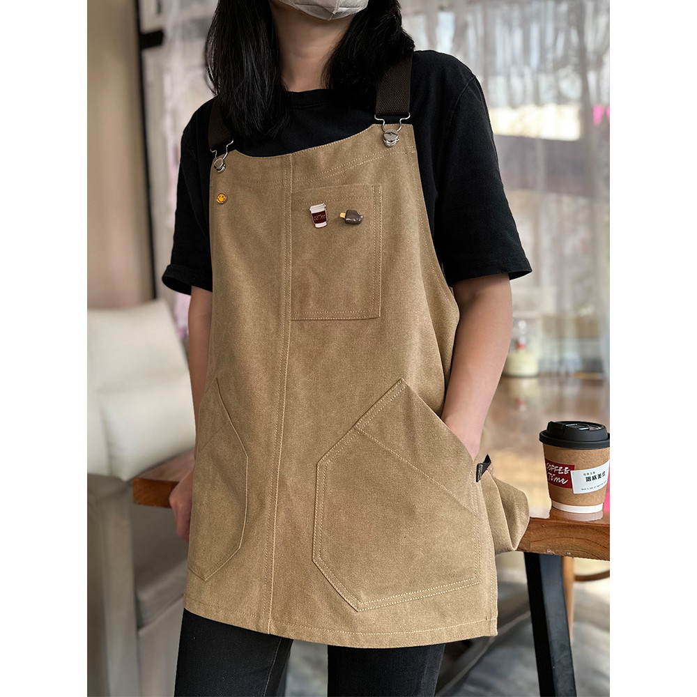 Avental de barbeiro masculino lona resistente ao desgaste jardinagem pintura barbeiro pintura a óleo avental roupas de t