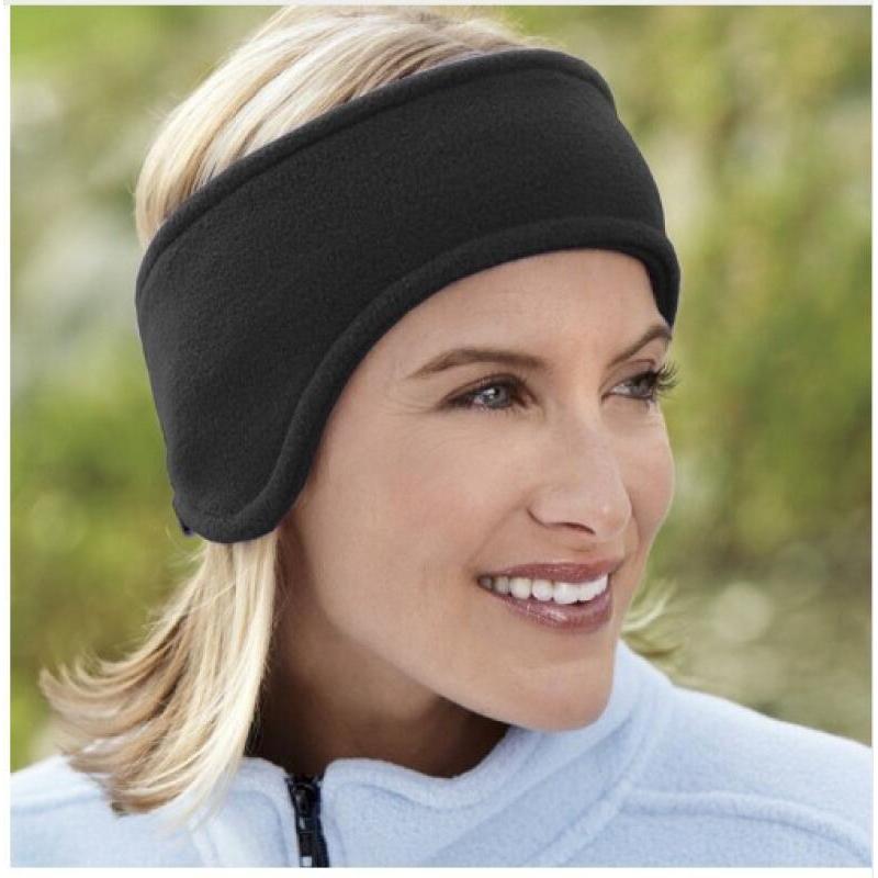 Faixa de Cabeça de Inverno em Fleece Dupla Camada, Protetor de Orelhas para Frio ao Ar Livre*--&&-**
