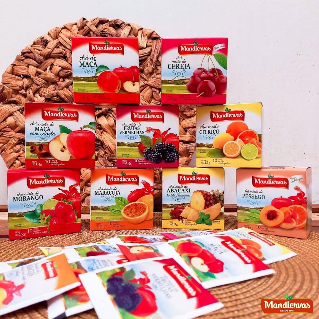 KIT CHÁS MANDIERVAS SABORES DIVERSOS 10 DISPLAY - 100 SACHÊS - full(envio rápido)