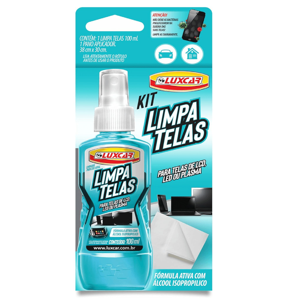 Limpa Telas Notebook Celular Tv Tablet Luxcar 100ml em Oferta na Shopee