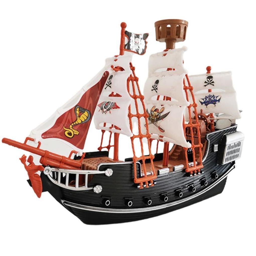 [Choo] Brinquedos Pirata para Crianças Navio Pirata Brinquedo Interessante Modelo de Barcos Exclusivo Ornamento de Mesa