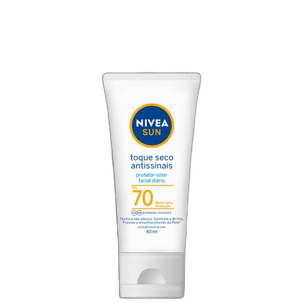 NIVEA SUN Toque Seco Antissinais FPS 70 - Protetor Solar Facial 40ml em Oferta na Shopee
