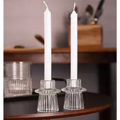 2 Porta Velas Wolff Lines 6cm x 6cm x 7cm Vidro