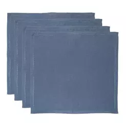 Jogo com 4 Guardanapos Lyor Momentos de Algodão 40cm x 40cm Azul Serena para a Mesa Posta Elegante Absorvente e Duráveis