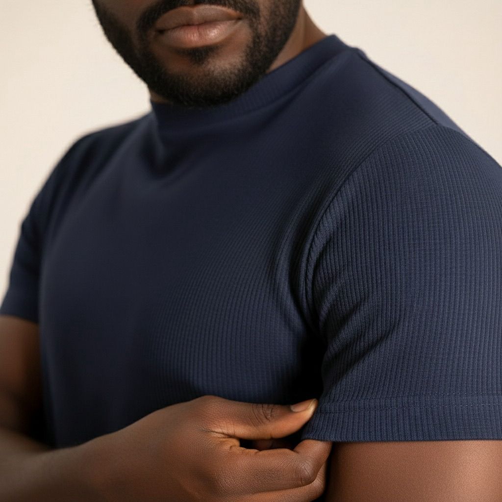 Camisa Masculina Básica Texturizada Premium - Gola Redonda