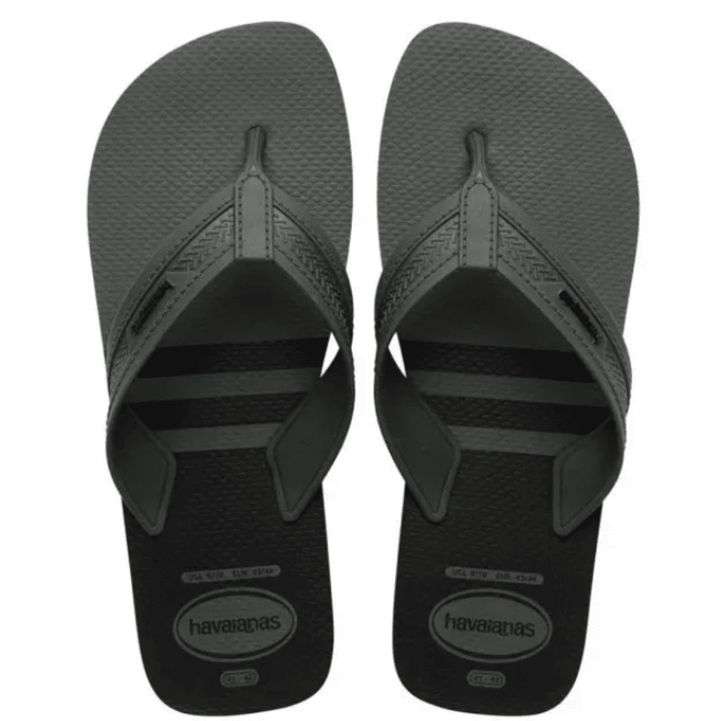 Chinelo Masculino Havaianas City Basic  Verde Olive Preto Tiras Largas