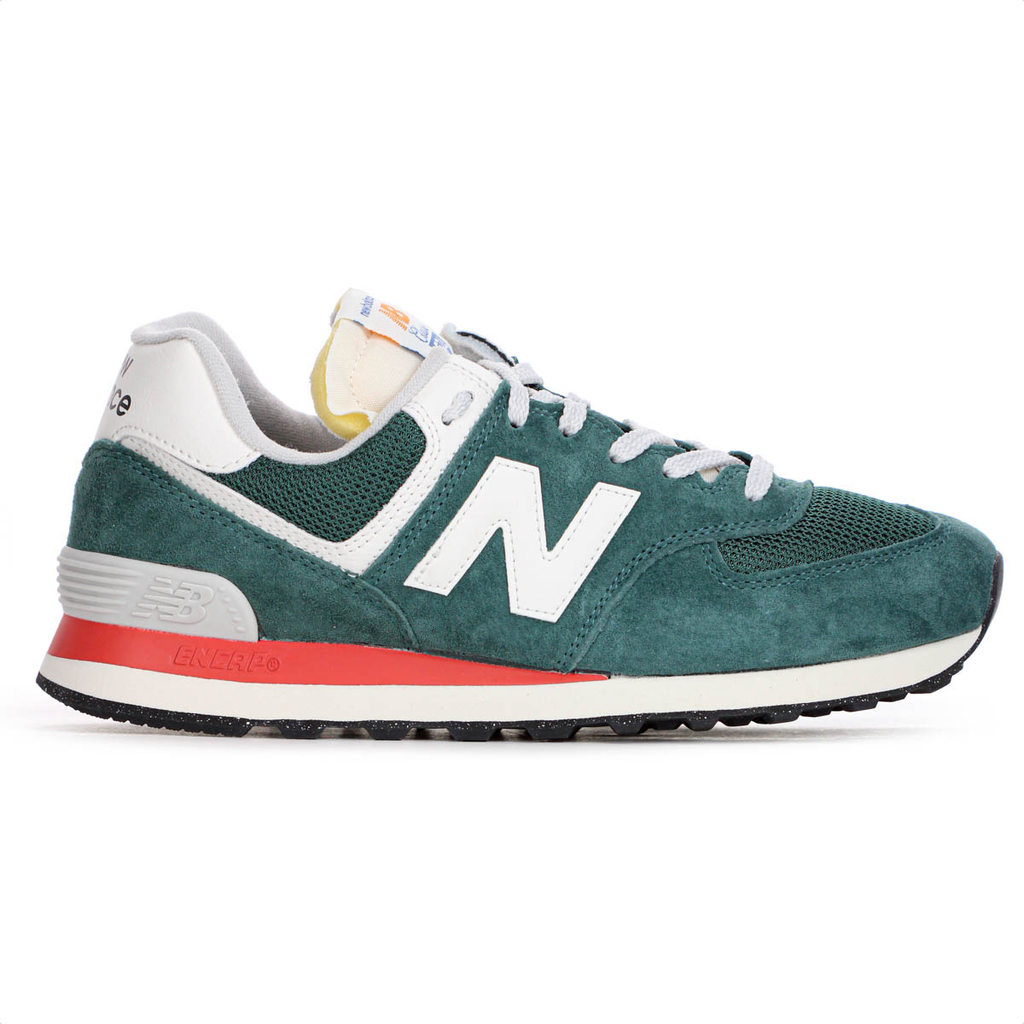 Tênis New Balance 574v2 Verde Branco e Vermelho - Feminino em Oferta na Shopee