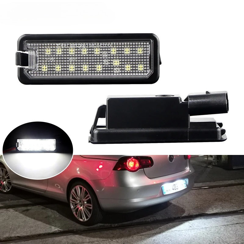 2 Peças Para vw Passat B6 CC Eos Golf 4 5 6 7 MK7 Polo Skoda Superb (3T4/5) LED Número Luzes Da Placa De Licença Montage