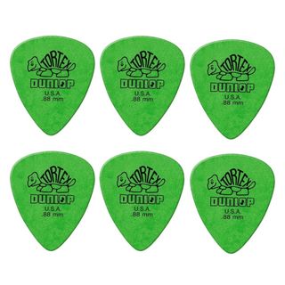 KIT 6 PALHETAS DUNLOP ORIGINAL AMERICANA TORTEX 418R88 .88MM