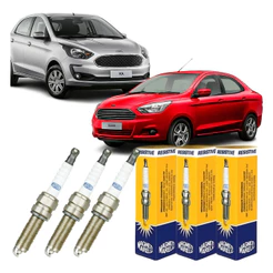 Jogo De Velas Ignição Linha Ford Ka 2014 1.0 12v 3 Cilindros