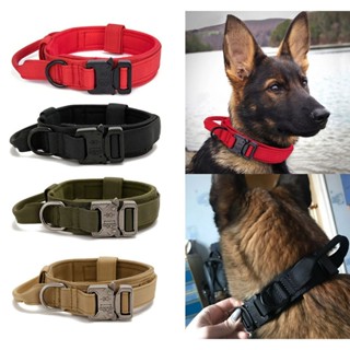Coleira Tática Militar Ajustável Resistente Para Cachorro Com Alça Treinamento Pet Grande/Médio Porte LR-0239 em Oferta na Shopee
