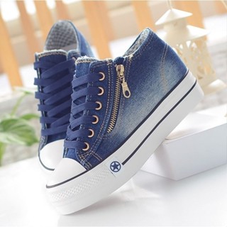 Tênis Plataforma Jeans Feminino Zíper All Queima De Estoque2026 BLESSINGGRIFES em Oferta na Shopee