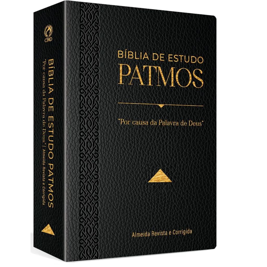 Bíblia de Estudo Patmos Grande | Capa Luxo Preta | ARC | CPAD