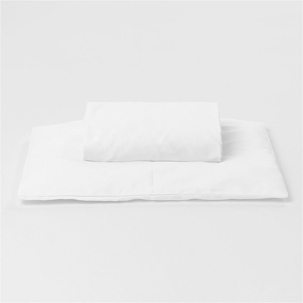 Jogo de Lençol Berço com Elástico - Percal Branco