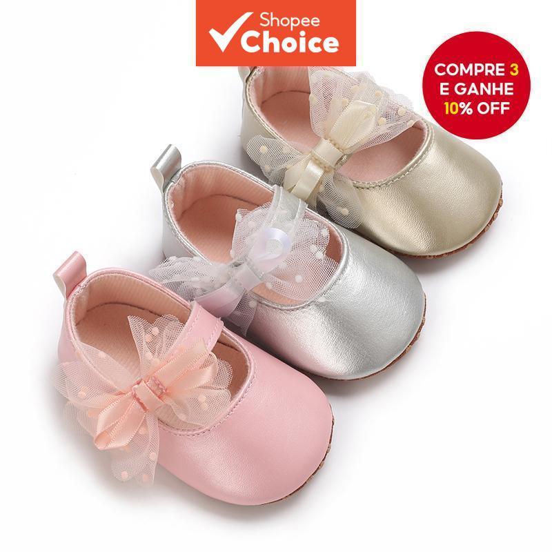 Bebê Menina Primeiro Walker Sapatos 0-18 Meses Sola Macia Antiderrapante Estilo Princesa Primavera Verão