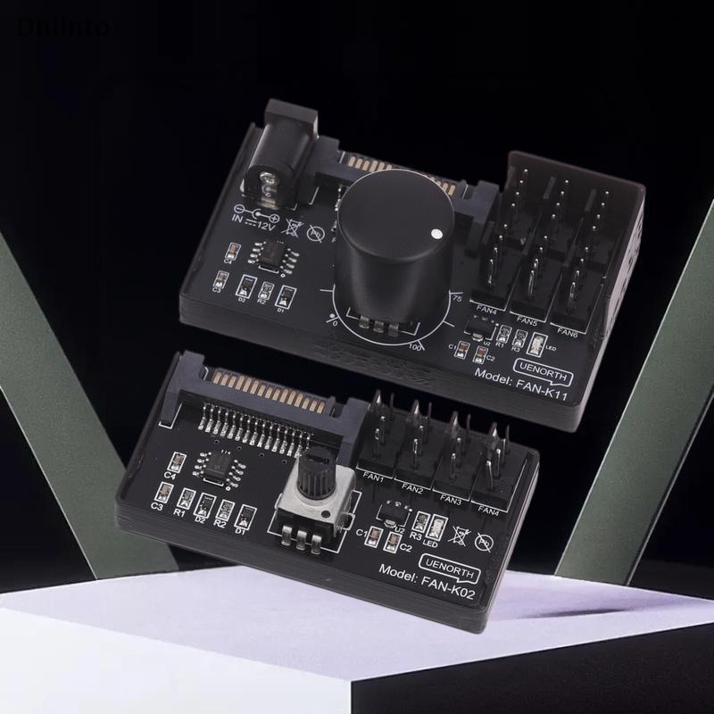 [Dhiint] Controlador De Velocidade Do Ventilador PWM SATA DC Power On 4Pin Fan Governador NAS Servidor Regulador De 4 Vi