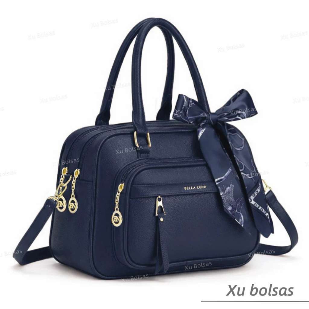 Bolsas Feminina Com 5 Divisórias e Lencinho Alça Lateral Transversal Faixa De Mão De Couro DEC6172# em Oferta na Shopee
