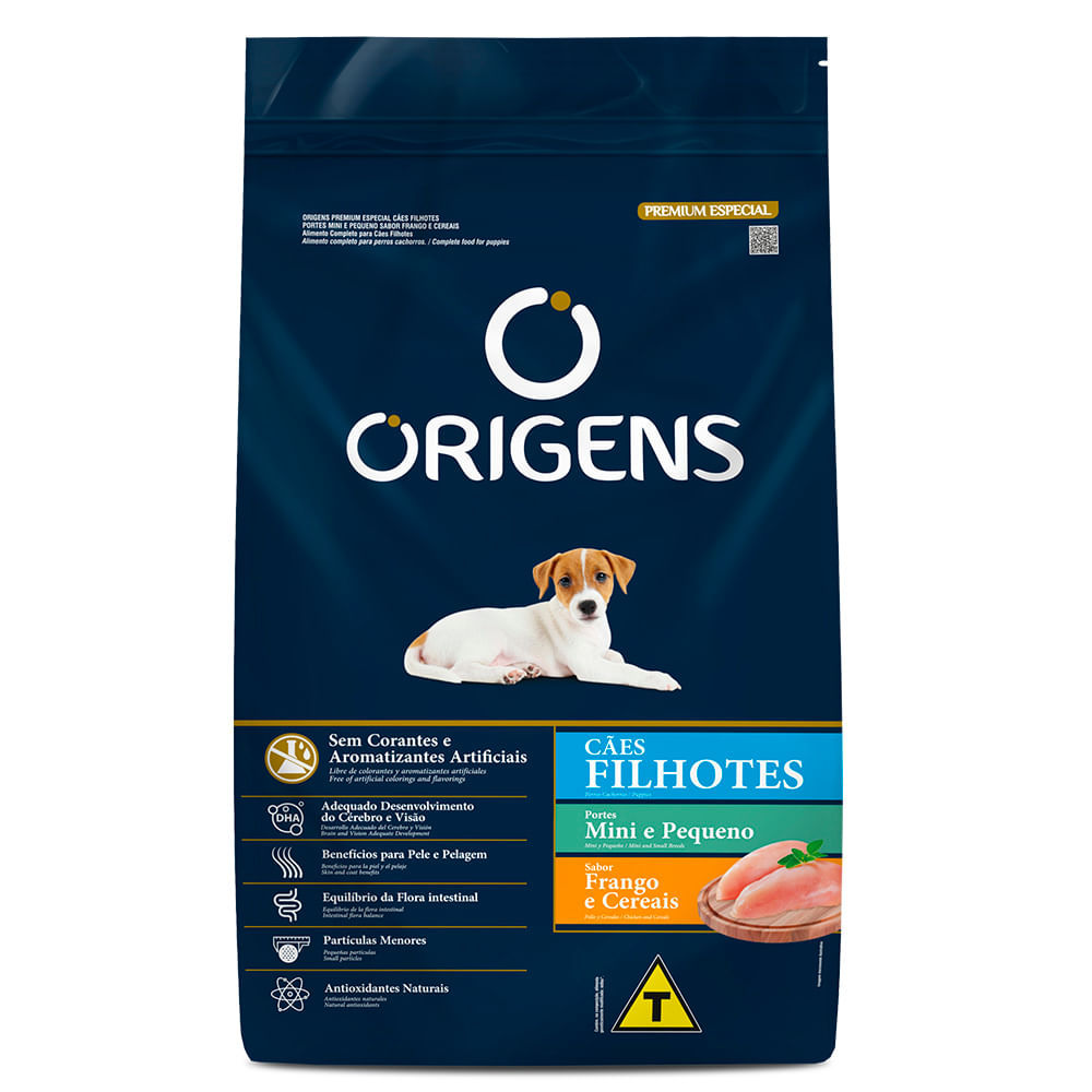 Ração Origens Cães Filhotes Pequenos e Mini Frango e Cereais - 10,1kg