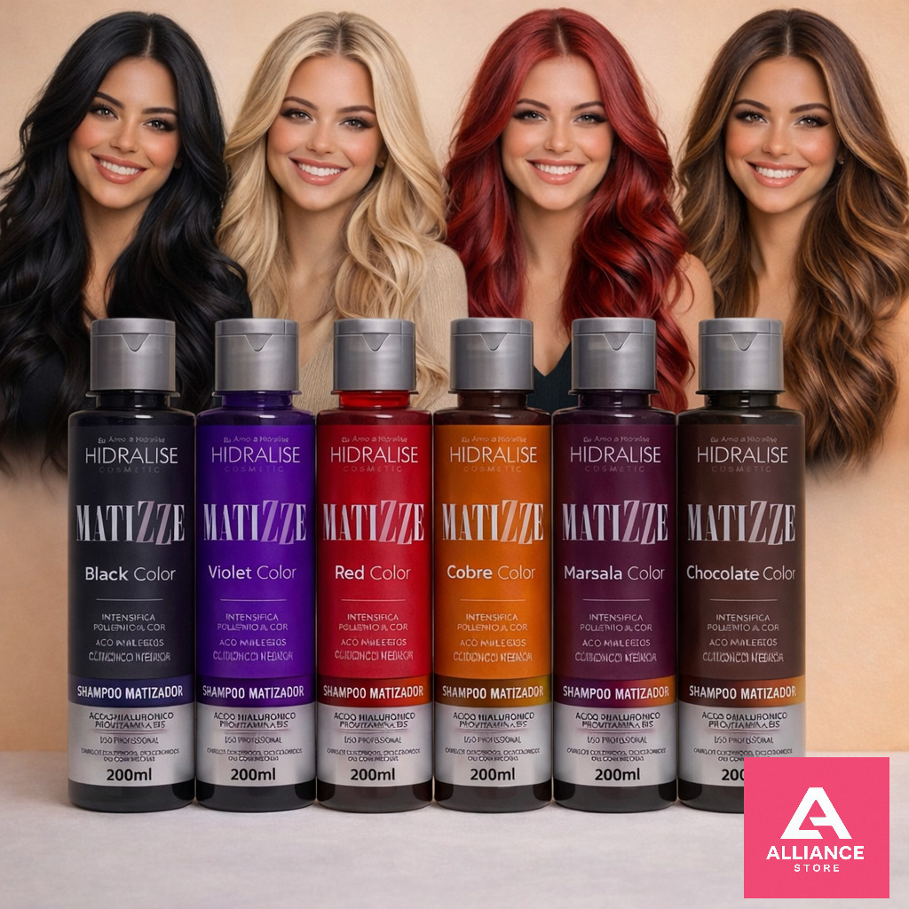 Shampoo Tonalizante Matizze Hidralise Avelã, Preto, Marsala, Loiro, Vermelho, Ruivo 100% Natural em Oferta na Shopee