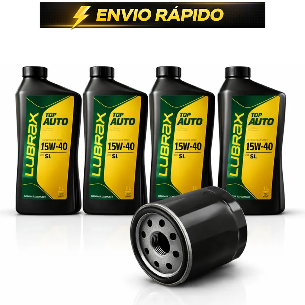 Kit Troca de Óleo 4 litros + filtro Lubrax 15w-40 Semi sintético chevrolet GM Corsa Celta Spin Onix em Oferta na Shopee