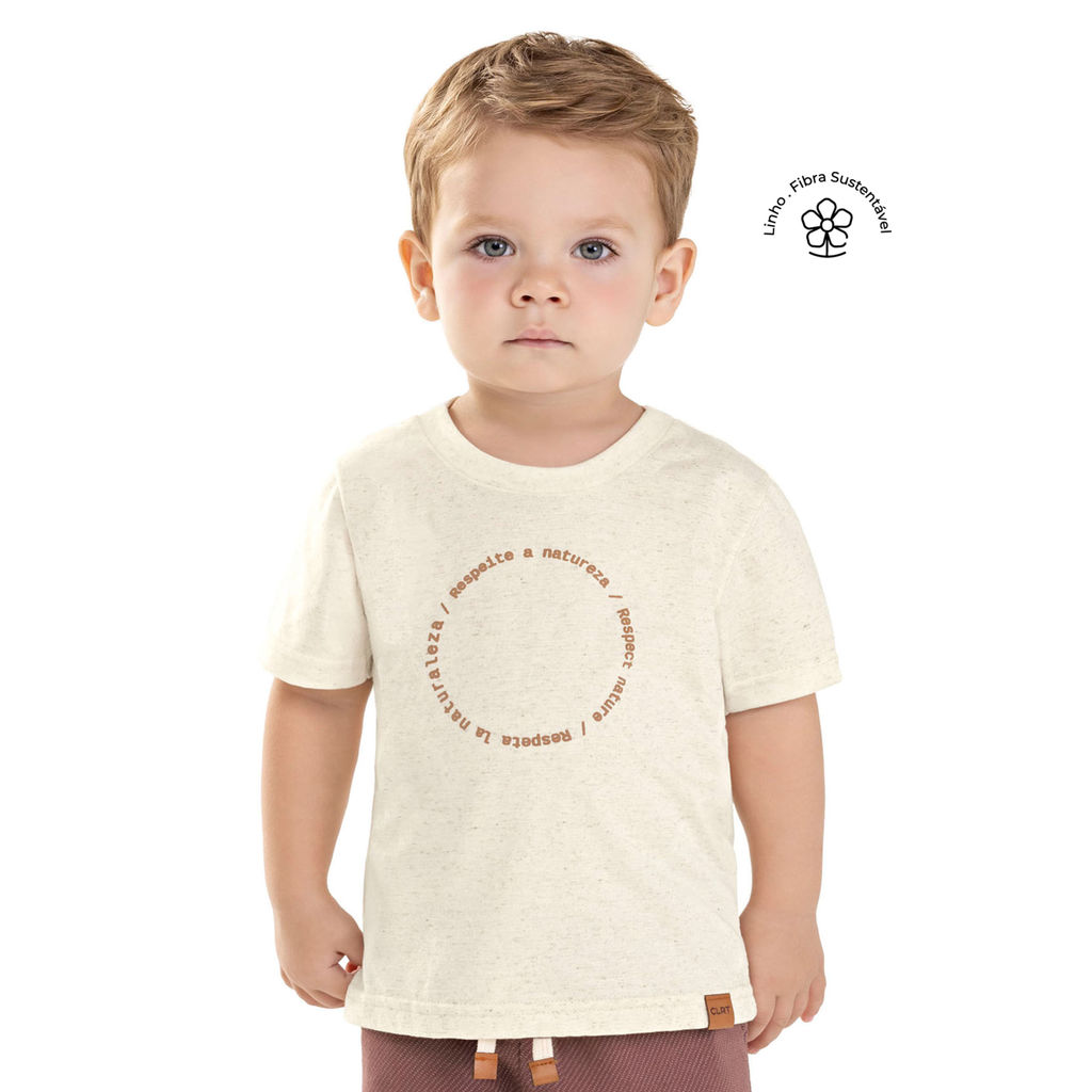 Camiseta Infantil Menino Nature Puff Colorittá Bege
